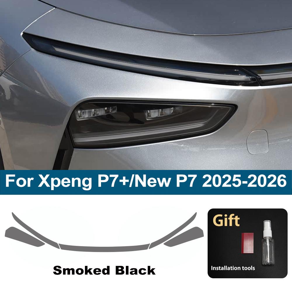 

TPU PPF Car Headlight Cover for Xpeng P7 P7i P7+/New P7 2026-2026 High Gloss Smoke Black Pre-Cut Vinyl Wrap Protection Film Kit For New P7 25-26 SMK