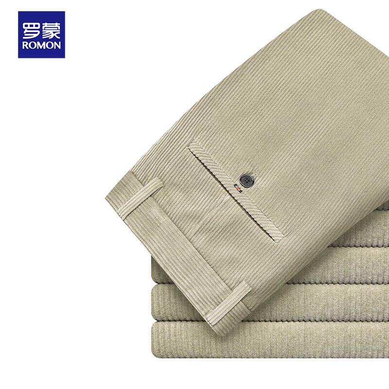 ROMON Men's Corduroy Casual Straight-Leg Pants