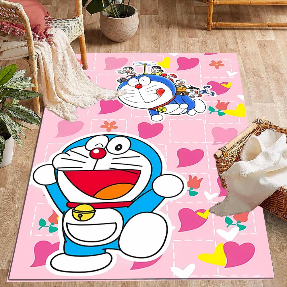 Doraemon Adventure Themed Anti-Slip Rugs - Polyester Home Decor, Suitable for Bedrooms, Living Rooms, Doorways, Studios, and Decorations