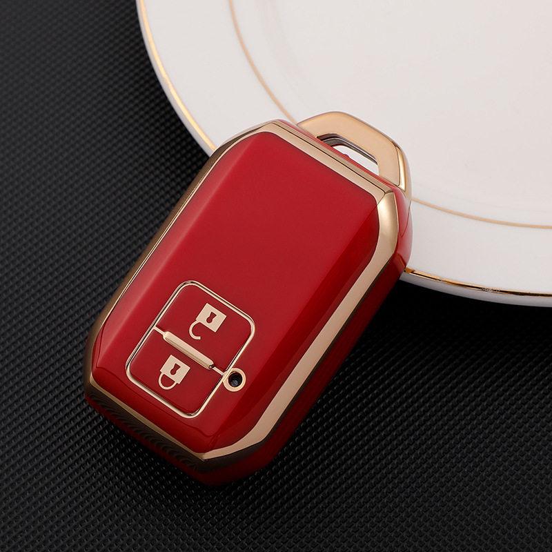 Gold Edge TPU Soft Rubber Car Key Cover for Suzuki Jimny 2-Button New Model