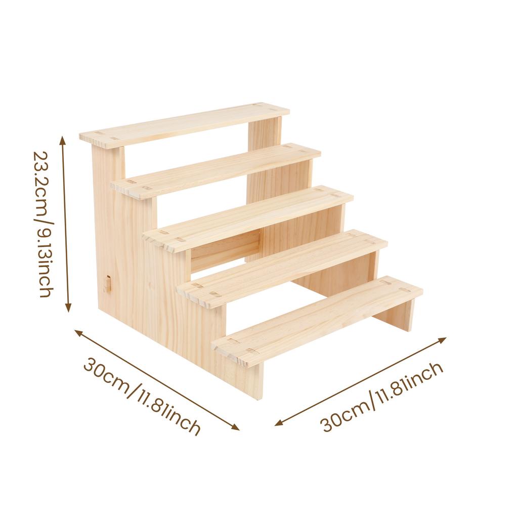 3/4/5 Tiers Wooden Display Stand Riser Perfume Organizer Doll Figure Toy Showcase Dispaly Ladder Shelf Makeup Spice Rack