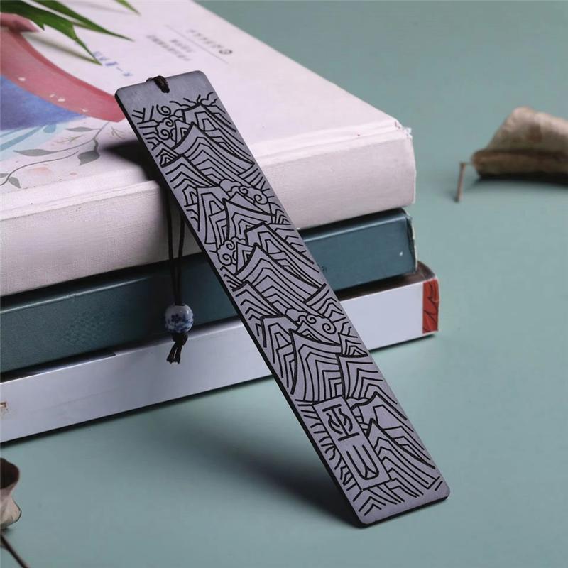 M-Modern-2Pcs Elegant Chinese Mahogany Carved Bookmarks, Retro Chinese Sandalwood Beautifully Carved Bookmarks