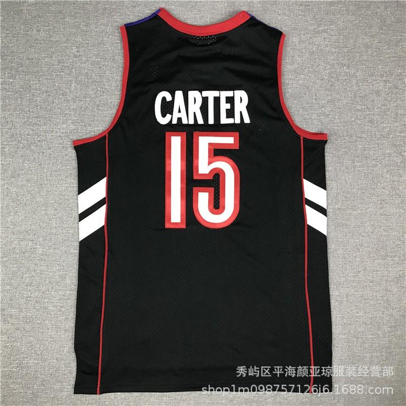Pánský basketbalový dres Toronto Raptors 15 Vince Carter s výšivkou - Výkonnostní tričko z bambusových uhlíkových vláken