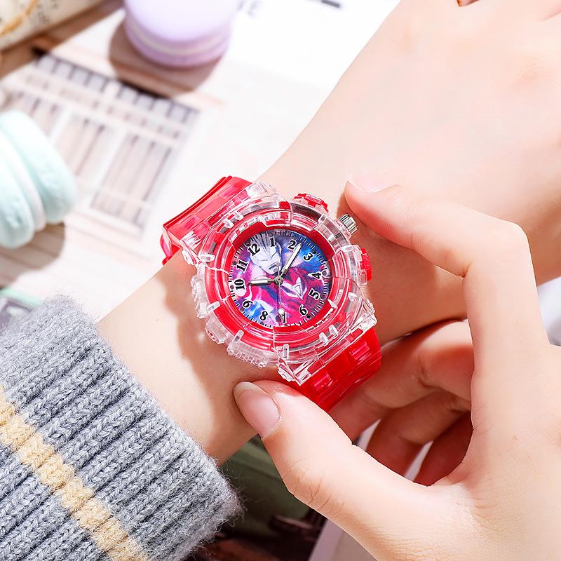 Cartoon Figure Children's Quartz Wrist Watches Fashion Luminous Silicone Kids Watch Boys Girls Birthday Festival Clock Gifts