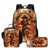 3-in-1 One Piece Backpack Set for Boys Girls Age 6-10, Light Weight School Kit with Front Pocket with Lunch Bag and Pencil Case