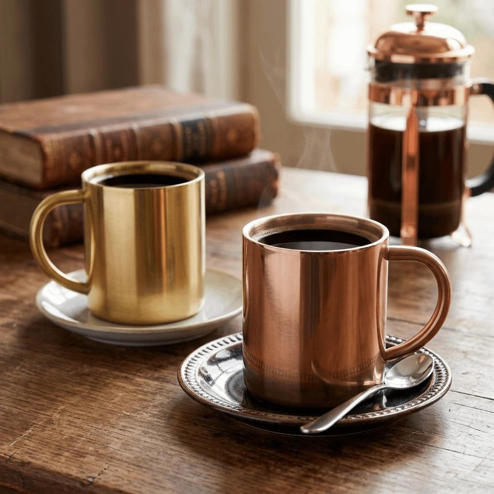 Double Layer Tea Cup Rustless Steel Beverage Vessel Easy To Wash Drinking Tumbler Tea Drinking золотой