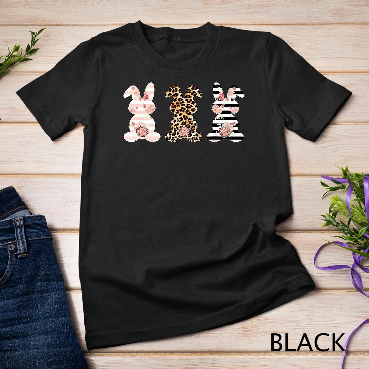Leopard Easter Bunny Rabbit Trio Cute Easter T-Shirt Unisex T-shirt L