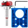 35mm Concealed Hinge Jig Kit, Woodworking Tool Drill Bits Door Boring Hole Router Jig With Detachable Depth Limiting Baffle