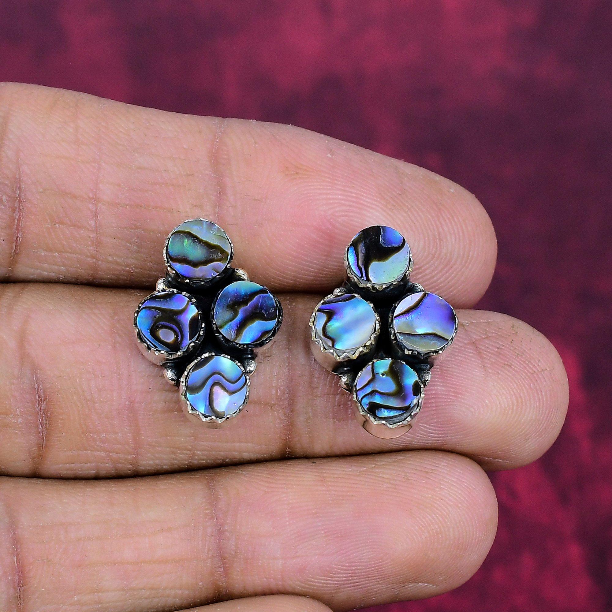 

Серьги из цельного серебра 925 пробы с ракушкой Abalone Shell, серьги с драгоценными камнями ручной работы, подарки для жены, абсолютно новые серьги 0.78 Inches