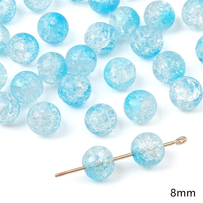 20pcs Blue Color Crystal Glass Loose Space Beads for Bracelet Necklace DIY Jewelry Craft Making Beads