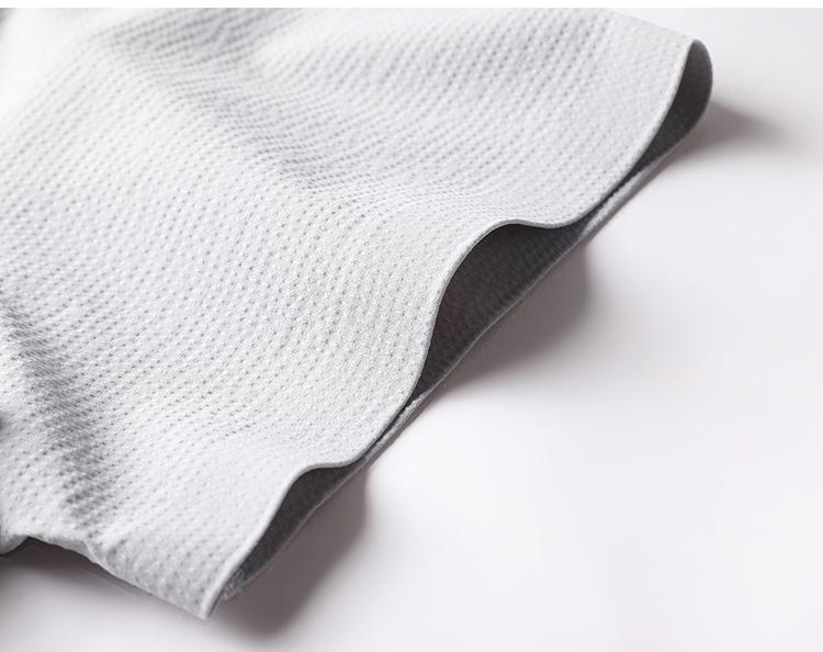 10A Antibacterial Zipper Top Texture Brocade Ammonia Four-sided Elastic Cooling Sunscreen Men's Short-sleeved Polo Shirt
