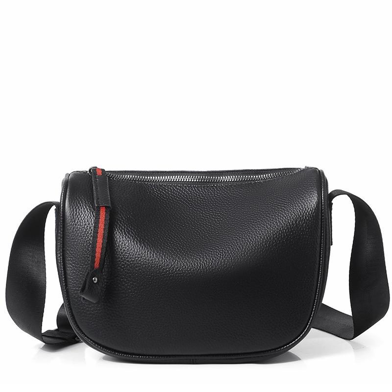 Rindsleder Tasche Damenmode Breiter Schultergurt Damen Tasche Einfache Schulter Umhängetasche Große Kapazität Tasche