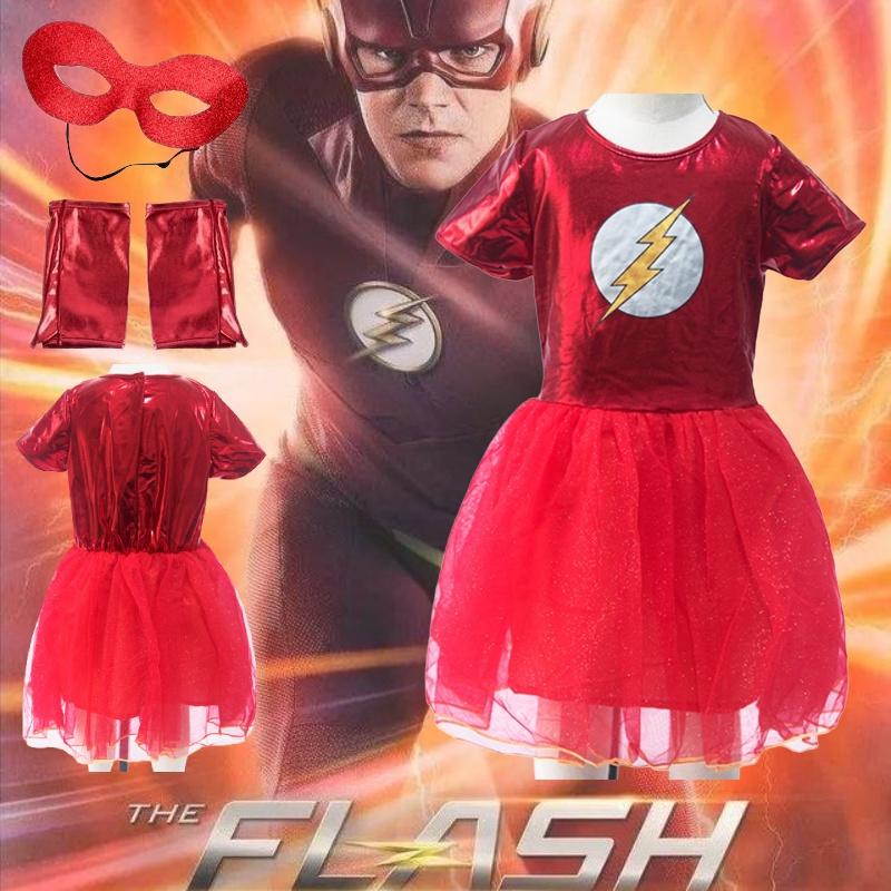 Bsrlons Halloween Flash Girl Children's Role-playing Costume Cosplay Stage Performance Dress