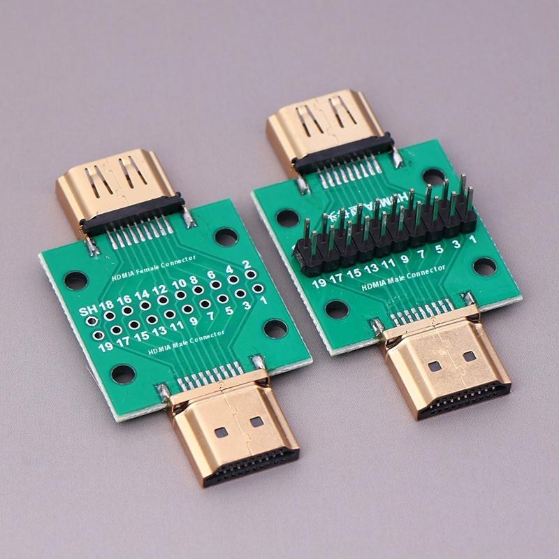 Hdmi A Type Male To Female Test Board Mini Connector With Board Pcb 2.54Mm Pitch Dp Hd A Female To Male Adapter Board