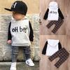 Stylish 2pcs Toddler Baby Boys Oh Boy Outfits Hoodies Pants Leggings