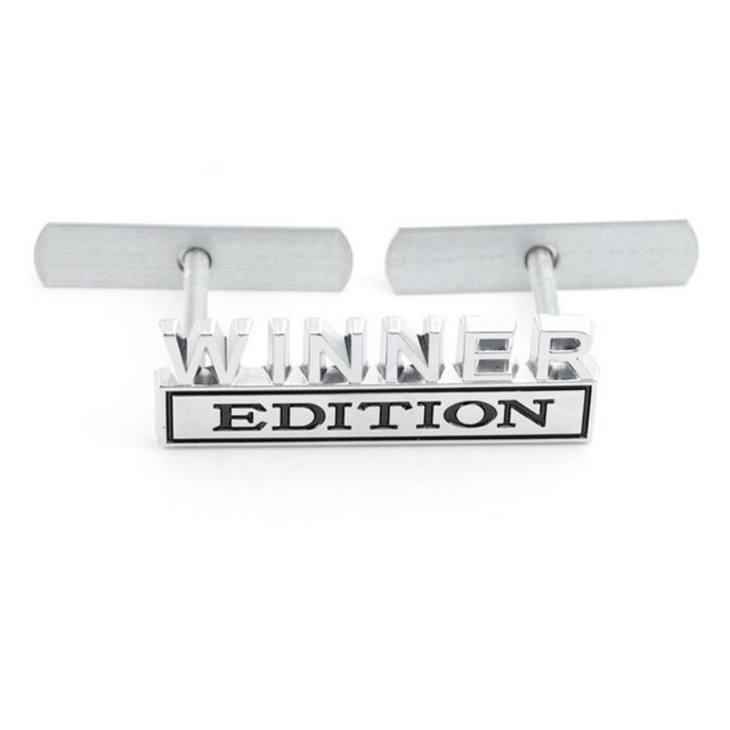 1Pc 3D Metal Winner Edition Logo Car Front Grille Badge Side Fender Rear Trunk Emblem Sticker Decal