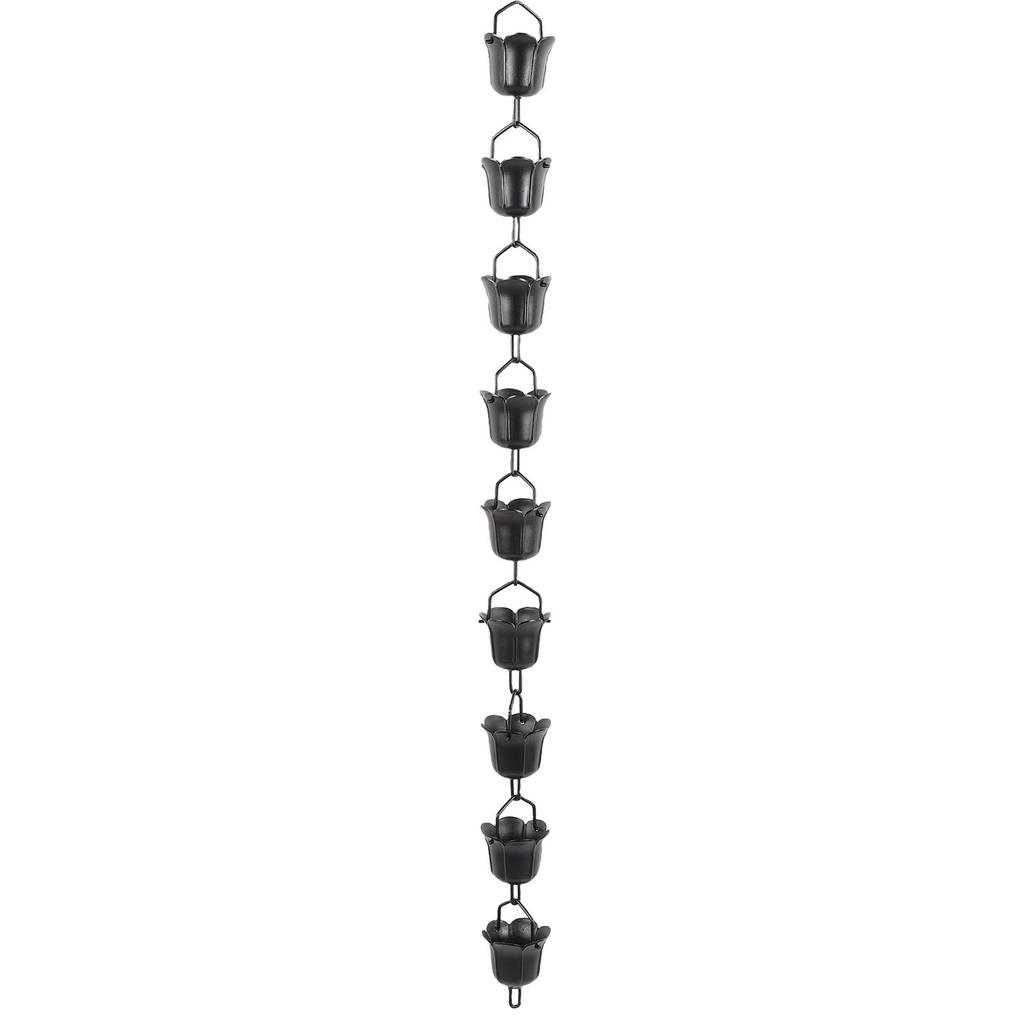 Rain Chain 3.3ft Decorative Rain Catch  Chain for Gutt s Outside Rain Gutt  Downspout Aluminum Alloy Black