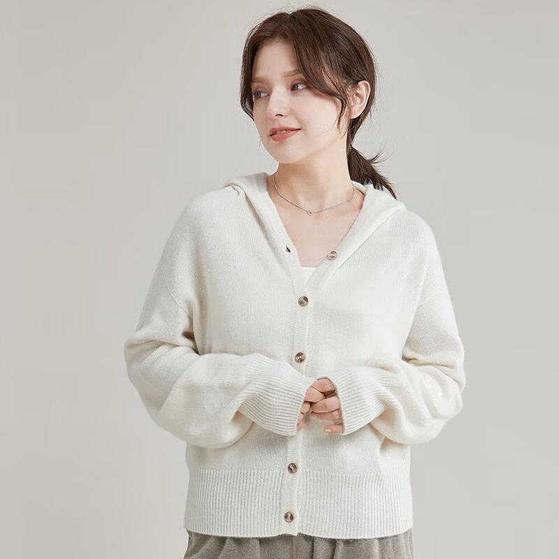 

JIUMU Женский кашемировый свитер с капюшоном L