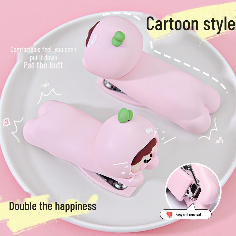 Creative Cute Cartoon Peach Stapler - Portable, Labor-saving Medium-sized No. 10 Stapler for Students