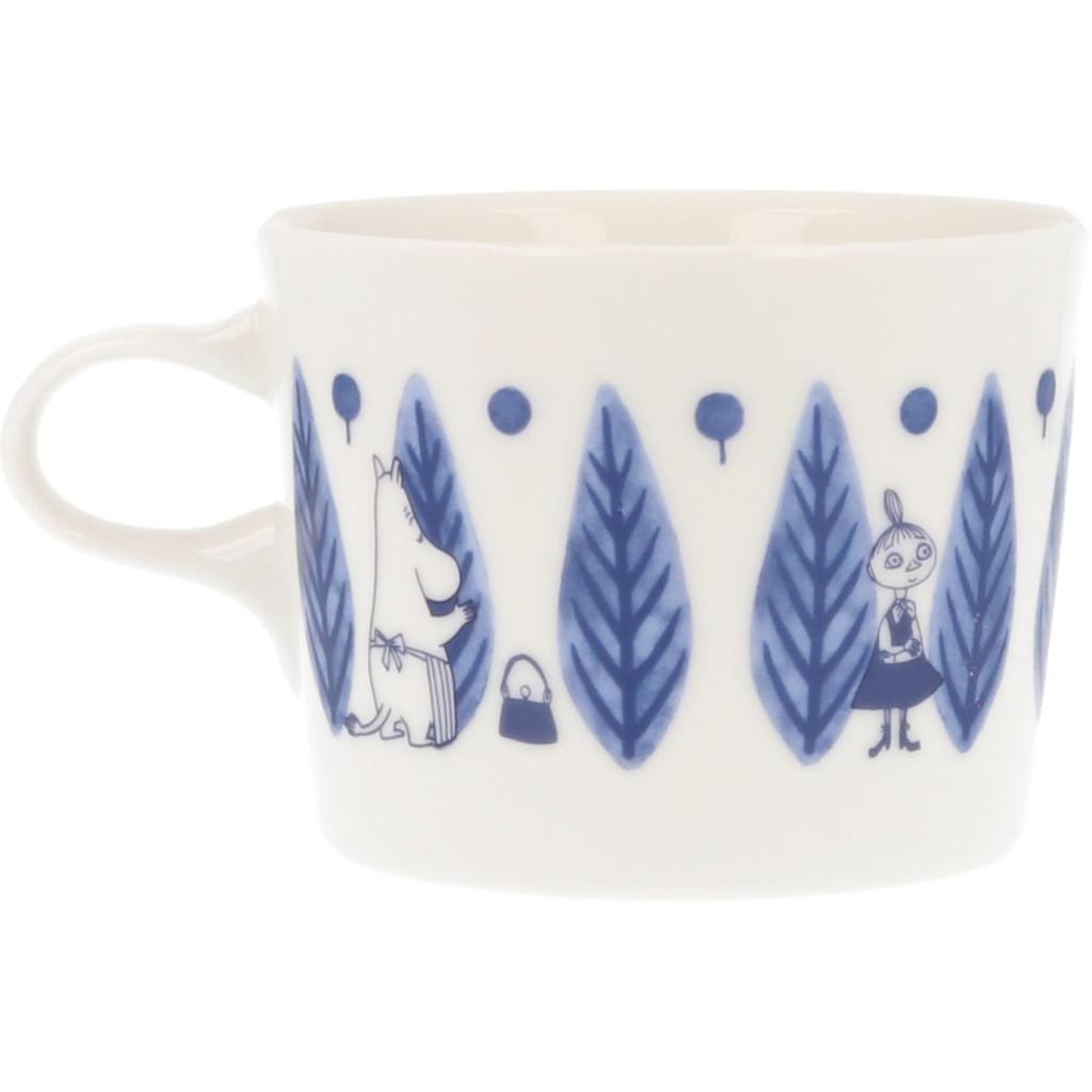 MOOMIN "Blue Flora" Mug, Approx. 260ml, Leaf Design, Nordic Style, Moomin Merchandise, Mother's Day Gift, Made In Japan, MM7003-11