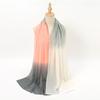 New solid color versatile dance gradual change chiffon silk scarf, summer thin decorative travel sunscreen shawl women