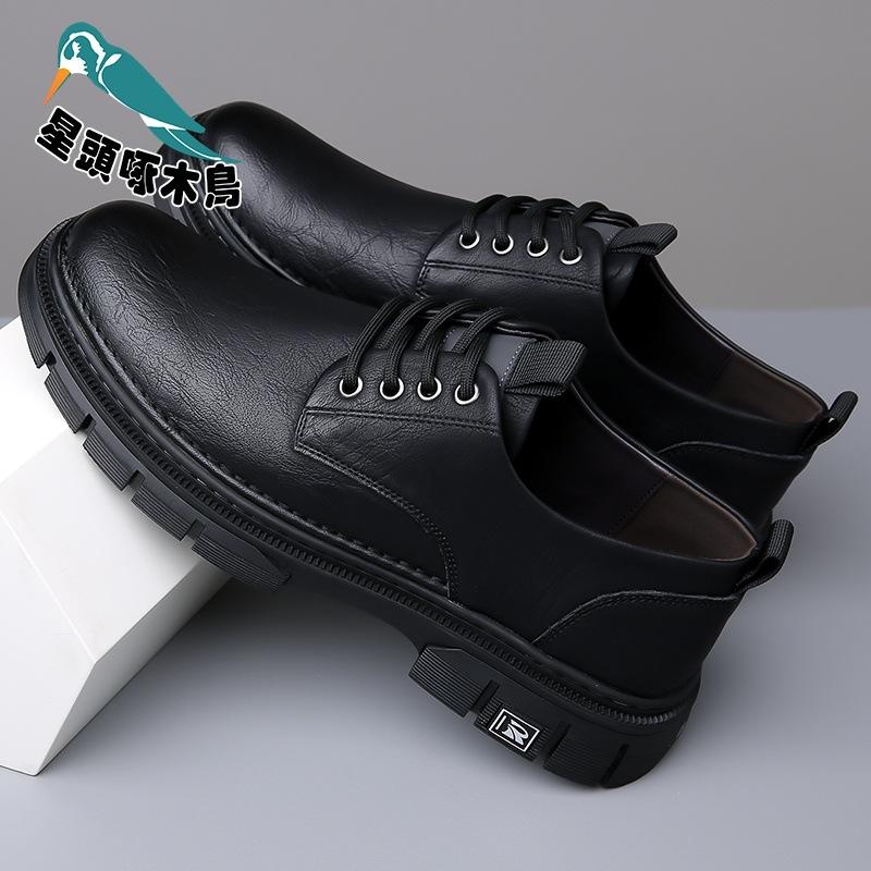 2025 spring new men's handmade online casual leather shoes men's retro trendy industrial shoes