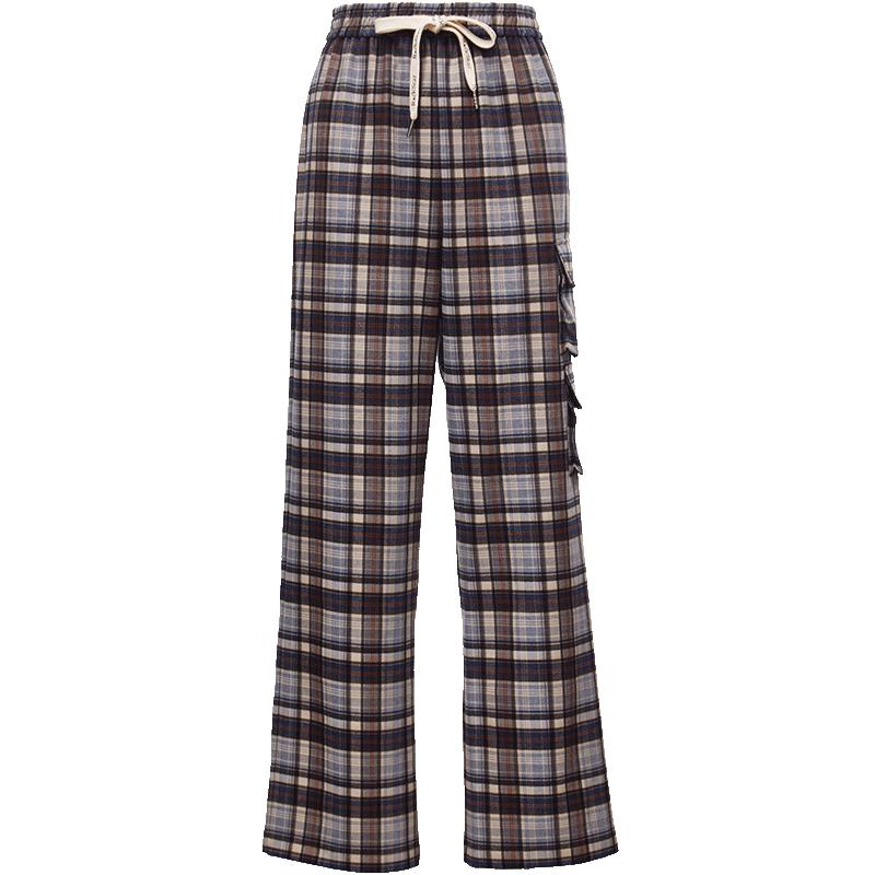 

Vero Moda Women s Plaid Print Elastic Waist Cargo Pants S