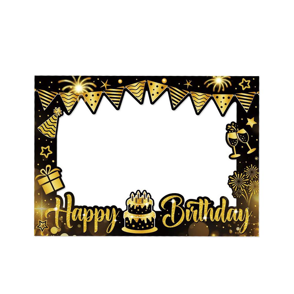 

Runtow 1 шт. 50x70 см Украшение для вечеринки по случаю дня рождения Фоторамки, Черно-золотые фотобутафории С днем рождения , Принадлежности для вечеринки по случаю годовщины