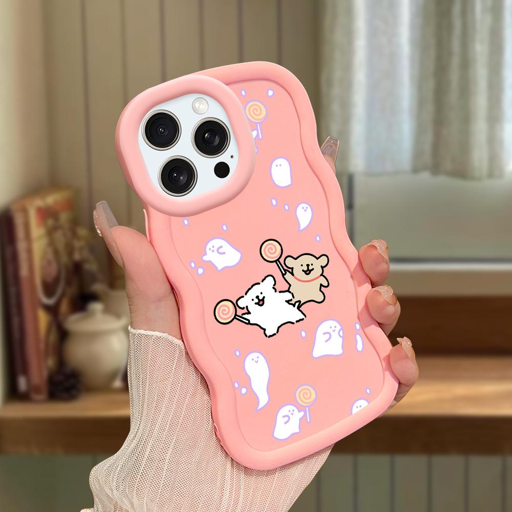 Big Wave Edge Soft Silicone Material Macaron Phone Case Shockproof Protective Rubber Casing for iPhone Samsung Huawei Honor Xiaomi Redmi OnePlus Moto