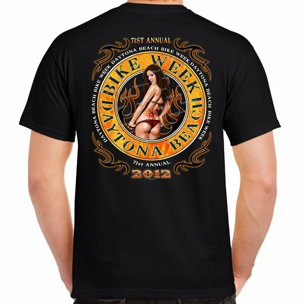 Biker Nostalgia 2012 Vintage Bike Week Hot Chick Motorcycle T Shirt XXXXL