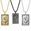 Collana Tarot Scheletro Calendula Strega Talismano Acciaio Inossidabile Coppia Teschio Abbraccio Collana Gay Amuleto Gioielli Regalo di Halloween