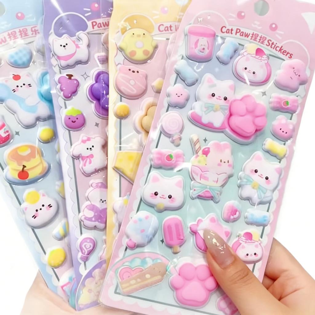 Cute Small Sticker for Kids & Adults, Reusing Tiny Sticker for Scrapbooking Puffier Sticker Sheets Decorative Sticker