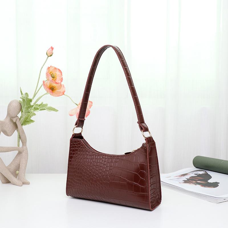 Fashion bags, women's bags, new trendy stone pattern handbags, simple one-shoulder underarm bags.