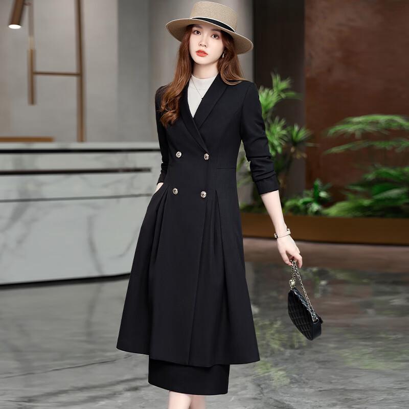 

Women s Mid-Length Double-Breasted Trench Coat L