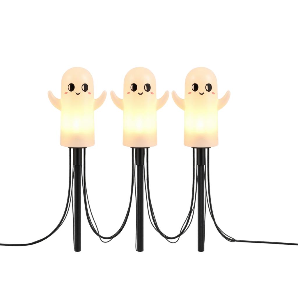 3 Piece Halloween Decorative Light Up Props for Outdoor Yard Window Bar House Night Light Decor Set
