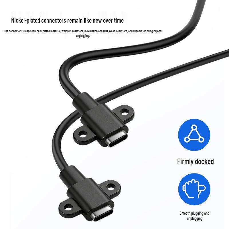 KEBAOLONG USB Type-C Female Port with Fixing Screw Holes, 2-Core Charging & 4-Core Data Cable