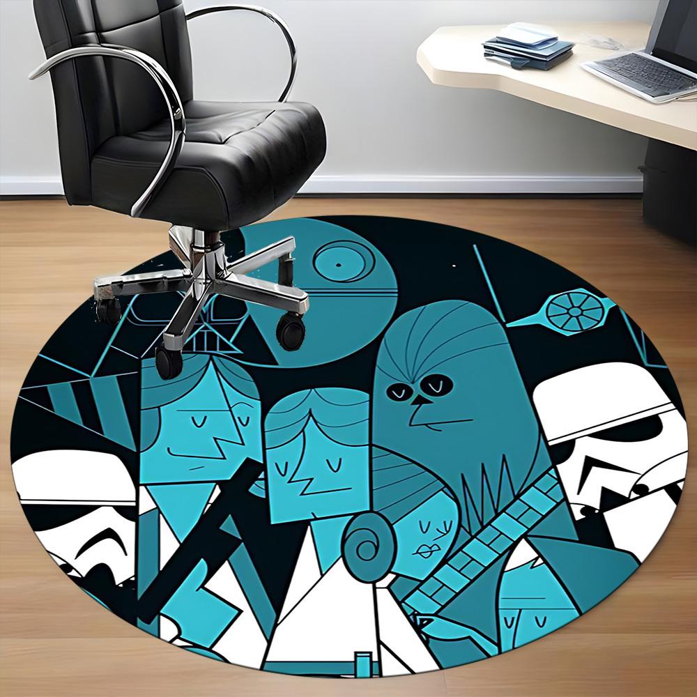 1pc Alien Illustration Office Round Area Rug, Under Office Chairs Bedroom Living Room Home Decor, Room Deco, Available in Various Sizes