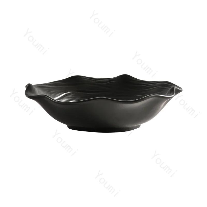 Creative Irregular Ceramic Bowl Luxury Restaurant Delicious Salad Bowls Home Afternoon Tea Yogurt Salad Bowl Unique Tableware