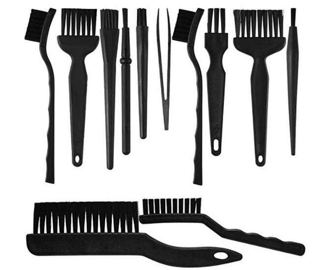 Ensemble de brosses antistatiques pour nettoyer téléphone, ordinateur, poussière de clavier et cartes PCB avec manche rond coudé