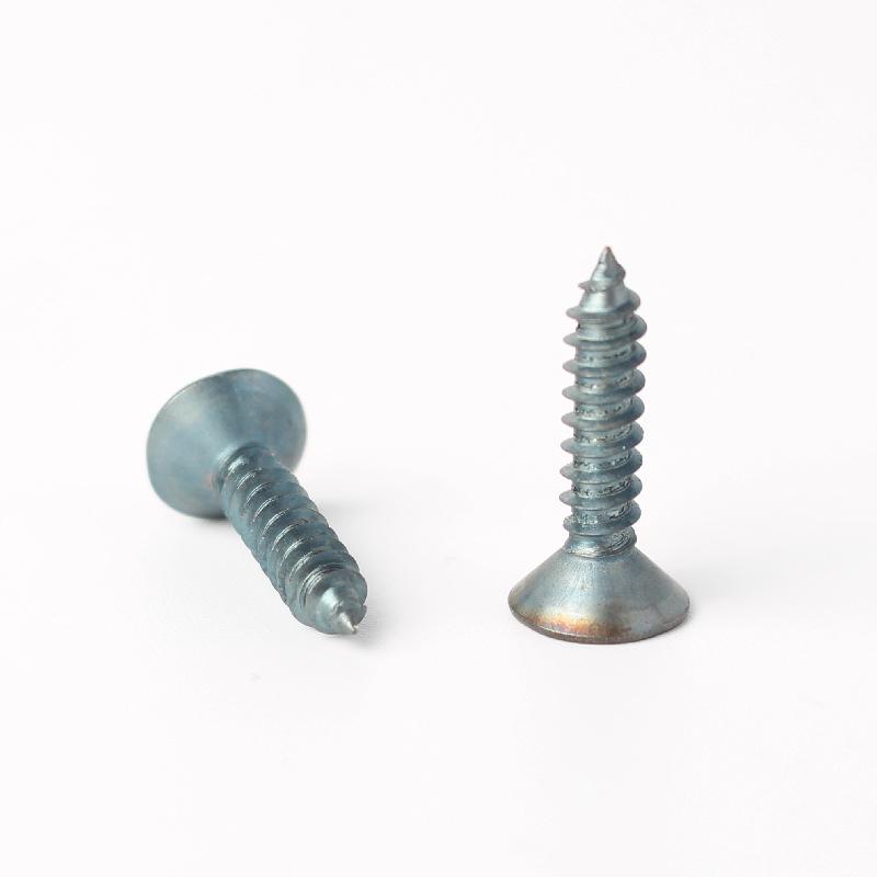 Philips Head Countersunk Self-Tapping Flat Head Screw, ISO7050 ST4.2 Carbon Steel Grade 4.8, Pointed Tail.
