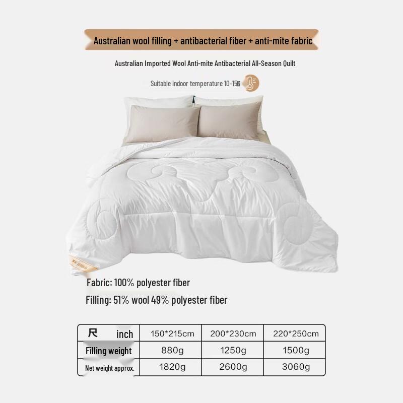 LUOLAI Australian Wool All-Season Quilt