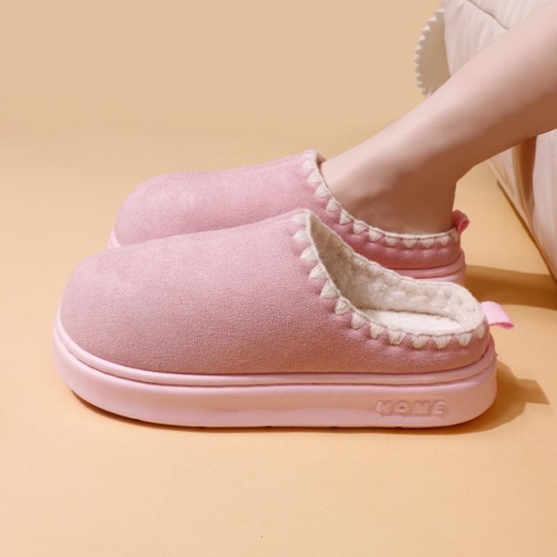 Couple Cotton Slippers 2025 Women's Autumn Winter Home Warm Plush Slippers Indoor Lightweight Comfortable Platform Flats