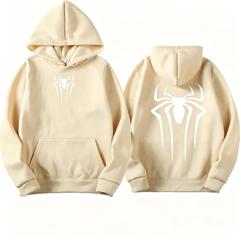 Men's Sweatshirt Fashion Spider Print Hoodie Adult Casual Sports Top Autumn and Winter Outdoor Harajuku Hooded Men and Women Clo