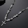 Cross Pendant Necklace Reflective Pearl Choker Chain Clavicle Chain Necklace