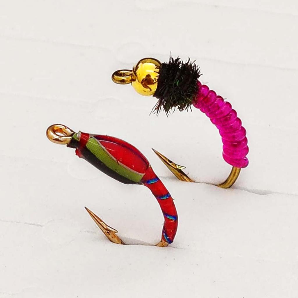 Fly Fishing Flies Bait 6/10Pcs/Set Dry Flies Brass Head Midges Bait&Caddis Midges Bait, for Trout Salmon Pike Fishing Fly Artificial Insect Lures