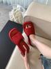 Thick-soled slippers for women's summer outer wear 2025 new high-end style with skirt height increase one-word drag muffin bottom cool slippers tide