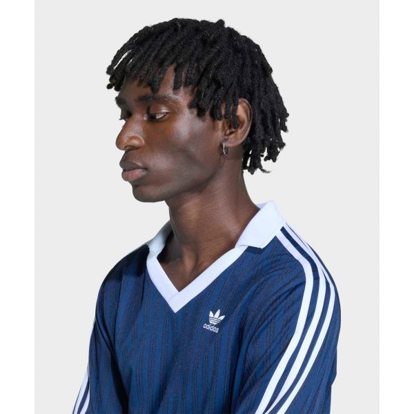 Adidas Originals Adicolor V-Neck Retro Striped Long Sleeve Soccer Shirt Men tops KS2294