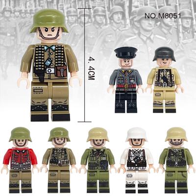 8pcs British French Army Doll Building Block Toy Doll M8051 Assembling Building Block Toy