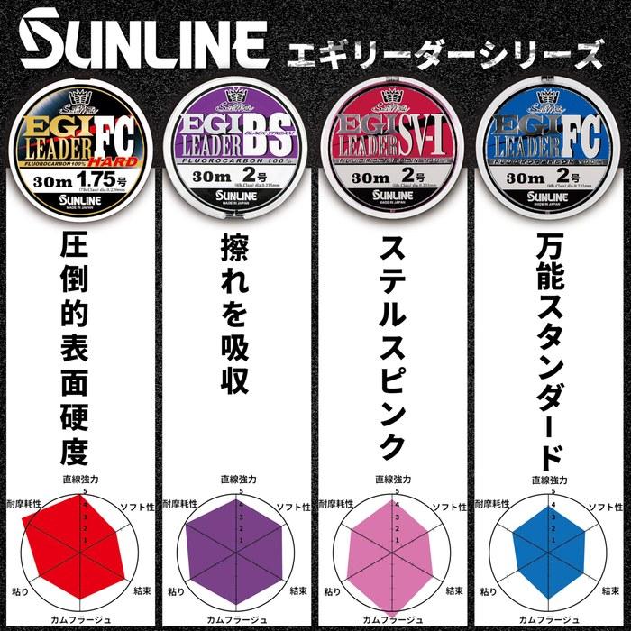 Sunline Stealth Color Eging Fluorocarbon Leader Saltimate Egi Leader SV-I 30m Magical Pink 1.75