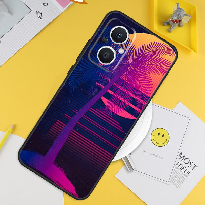 Retrowave Neon Palms Tree Case For OPPO Reno 4Z 5Z 2Z 8T 4 5 6 7 8 Lite 10 OPPO Find X2 Lite X3 Neo X5 X6 Pro Cover